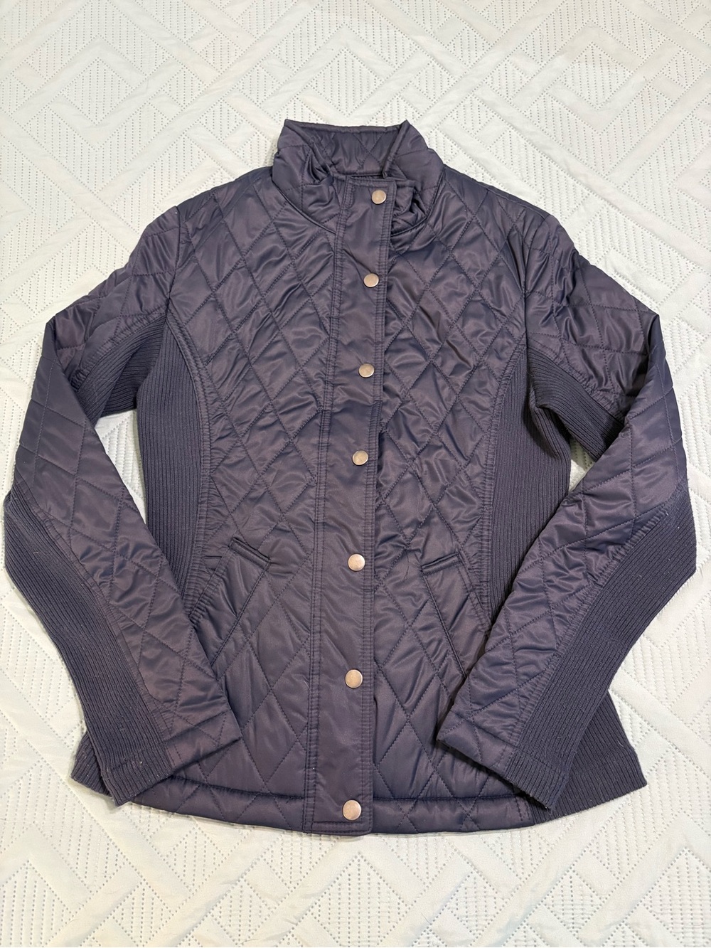 Merona Quilted Button Puffer Jacket Women’s Size Small Petite